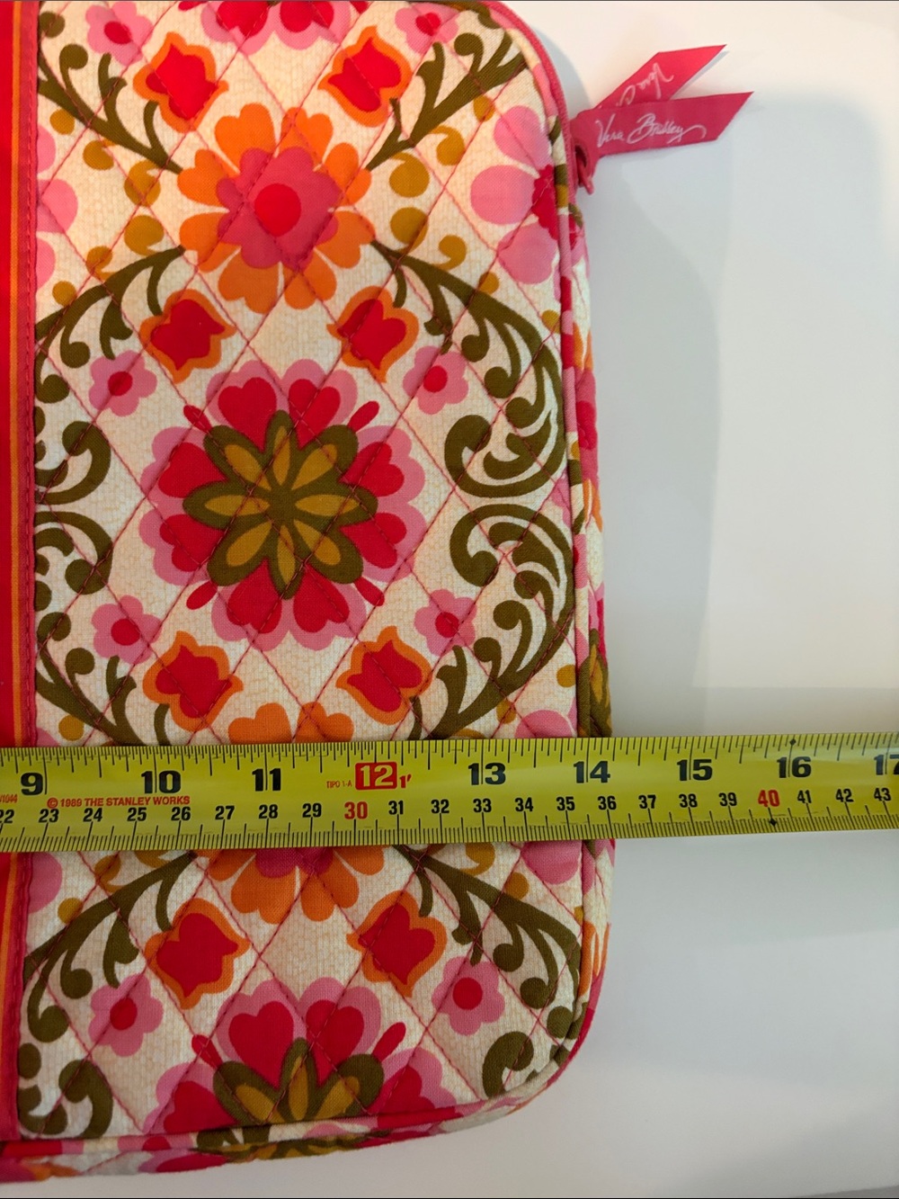 Vera Bradley Floral Quilted Laptop Case in Pink, Orange & Olive - Picture 5 of 6